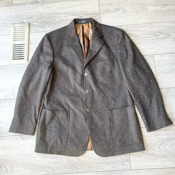 Arnold Brant  Brown Tweed Pure Cashmere Blazer - Picture 3 of 15